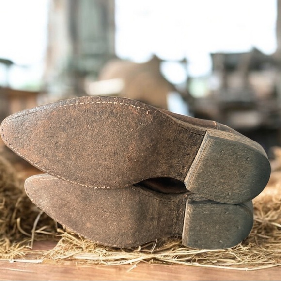 Frye Billy Women 8 B Drk Brown Western Cowgirl Core Boot 77689 F973 Pointed Toe - Picture 6 of 8